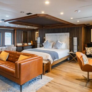 Owner's stateroom of IRAMA, a 137 foot Concept Marine yacht for charter in the Mediterranean.