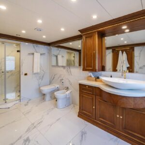 Owner's ensuite of IRAMA, a 137 foot Concept Marine yacht for charter in the Mediterranean.