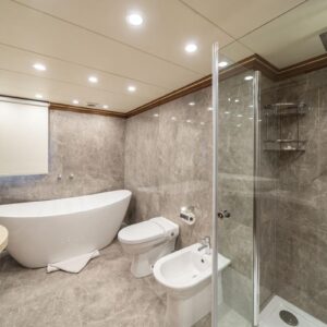 Guest ensuite of IRAMA, a 137 foot Concept Marine yacht for charter in the Mediterranean.