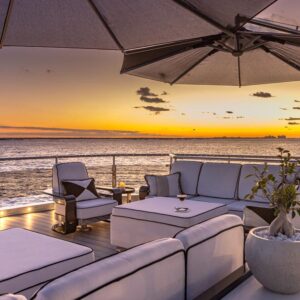 Sundeck of OKTO, a 218 foot ISA yacht for charter in the Mediterranean.