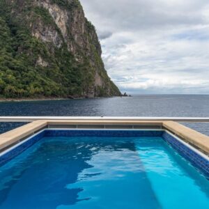 Pool aboard TOP FIVE II, a 200-foot Royal Hakvoort yacht for charter in The Bahamas and Caribbean.