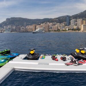 Water toys aboard IRAMA, a 137 foot Concept Marine yacht for charter in the Mediterranean.