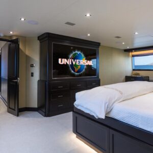 Master stateroom of TANZANITE, a 145 foot Westship yacht for charter.