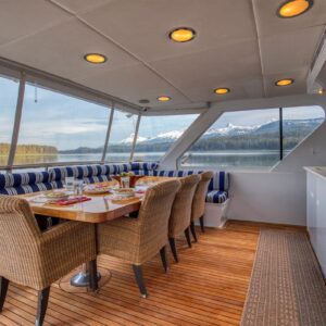 MY LADY ALASKA - Aft deck of LADY ALASKA, a 97 foot Broward yacht for charter in Alaska.