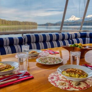 MY LADY ALASKA - Aft deck of LADY ALASKA, a 97 foot Broward yacht for charter in Alaska.