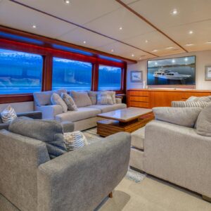 MY LADY ALASKA - Main salon of LADY ALASKA, a 97 foot Broward yacht for charter in Alaska.