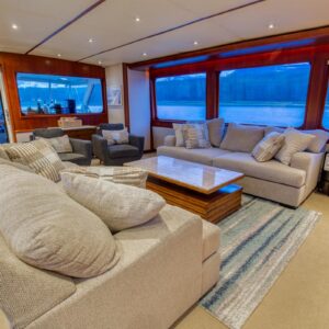 MY LADY ALASKA - Main salon of LADY ALASKA, a 97 foot Broward yacht for charter in Alaska.