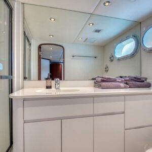 MY LADY ALASKA - Guest ensuite of LADY ALASKA, a 97 foot Broward yacht for charter in Alaska.