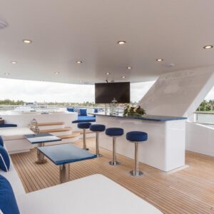 Sundeck of TANZANITE, a 145 foot Westship yacht for charter.