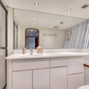 MY LADY ALASKA - Guest ensuite of LADY ALASKA, a 97 foot Broward yacht for charter in Alaska.