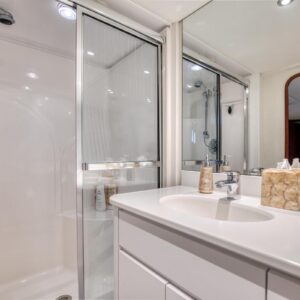 MY LADY ALASKA - Guest ensuite of LADY ALASKA, a 97 foot Broward yacht for charter in Alaska.