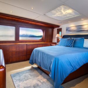 MY LADY ALASKA - Master stateroom of LADY ALASKA, a 97 foot Broward yacht for charter in Alaska.