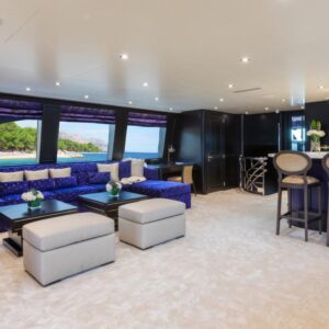 Skylounge of TANZANITE, a 145 foot Westship yacht for charter.