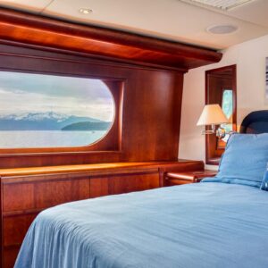 MY LADY ALASKA - Master stateroom of LADY ALASKA, a 97 foot Broward yacht for charter in Alaska.