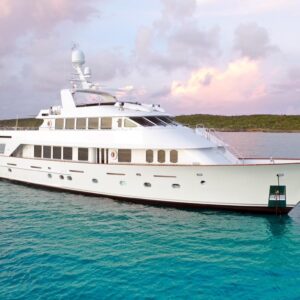 Profile of CHANSON, a 120 foot Christensen yacht for charter in The Bahamas.