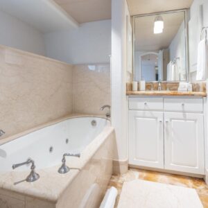 Master ensuite of CHANSON, a 120 foot Christensen yacht for charter in The Bahamas.