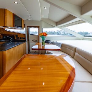 Galley of INDY, an 85 foot Hatteras yacht for charter in New England.