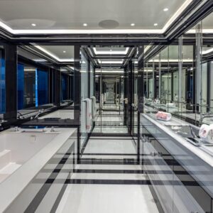 Master ensuite of OKTO, a 218 foot ISA yacht for charter in the Mediterranean.