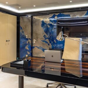 VIP stateroom of OKTO, a 218 foot ISA yacht for charter in the Mediterranean.