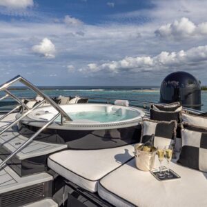 Jacuzzi of OKTO, a 218 foot ISA yacht for charter in the Mediterranean.