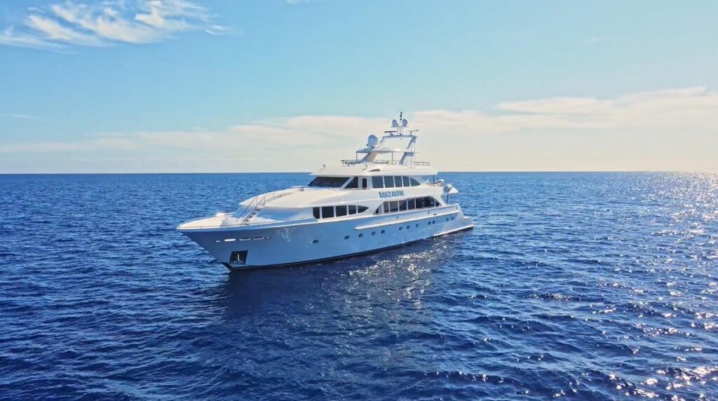 Profile of TANZANITE, a 145 foot Westship yacht for charter.