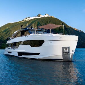 Profile of VOYAGER, a 90 foot Ocean Alexander yacht for charter in the Pacific Northwest.