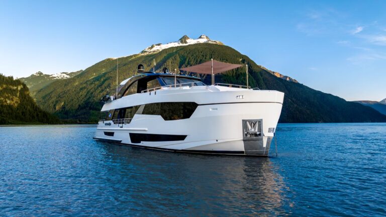 Profile of VOYAGER, a 90 foot Ocean Alexander yacht for charter in the Pacific Northwest.