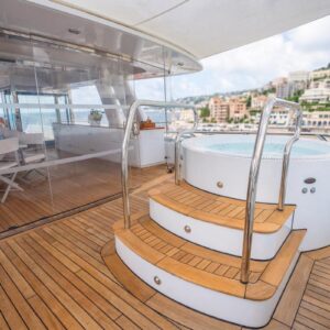 Jacuzzi aboard JUBILEE, a 151 foot Pendennis yacht for charter in the Mediterranean.