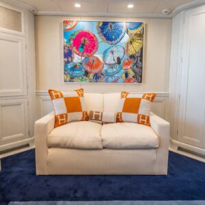 Lounge aboard JUBILEE, a 151 foot Pendennis yacht for charter in the Mediterranean.