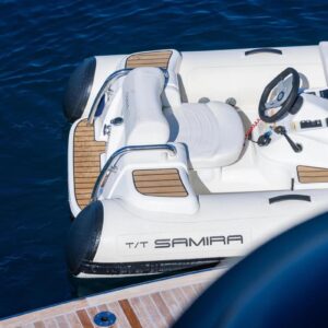 Tender for SAMIRA, a 76-foot Riva yacht for charter in the Mediterranean.