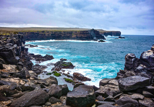 Galápagos Yacht Charter Volcanic rock along the coastline