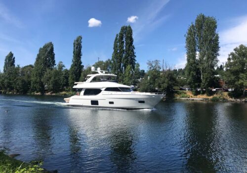 Profile of THRU & THRU 70 Foot Ocean Alexander 70e yacht for sale