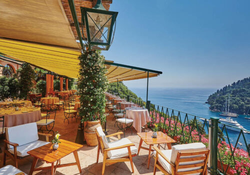 View of the coast of Italy on a Mediterranean Yacht Charter