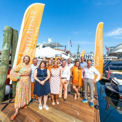 The Worth Avenue Yachts team at the Newport Brokerage Boat Show 2024.