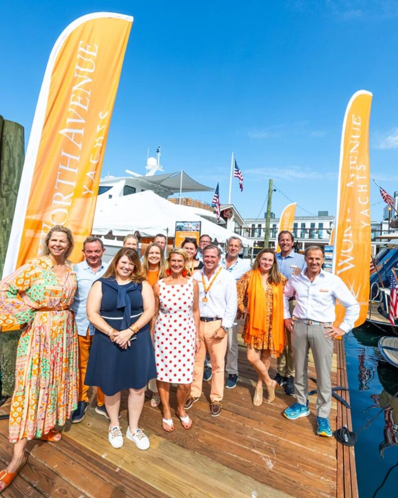 The Worth Avenue Yachts team at the Newport Brokerage Boat Show 2024.