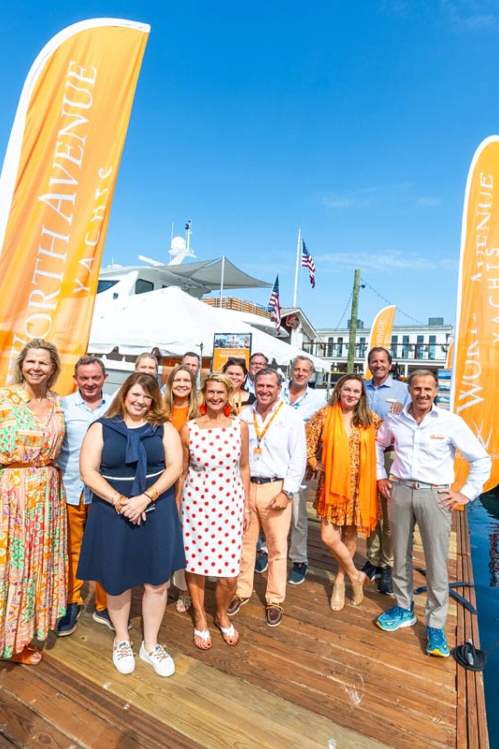 The Worth Avenue Yachts team at the Newport Brokerage Boat Show 2024.