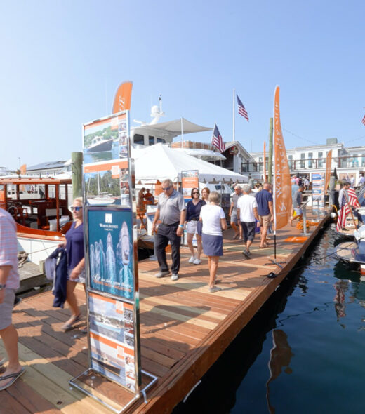 Docks at the Newport Brokerage Boat Show 2024.