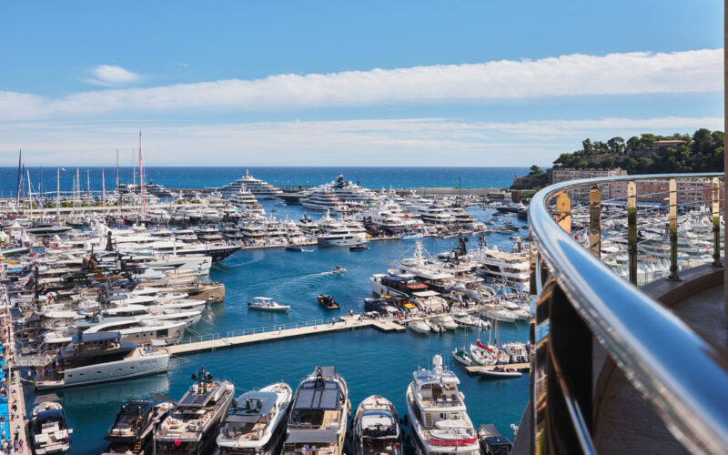 Aerial of the Monaco Yacht Show.