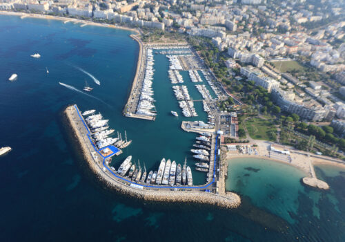 Aerial of the Cannes Yachting Festival