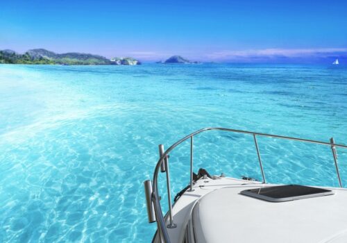 Windward islands Yacht Charter Destination Photo from Bow overlooking water